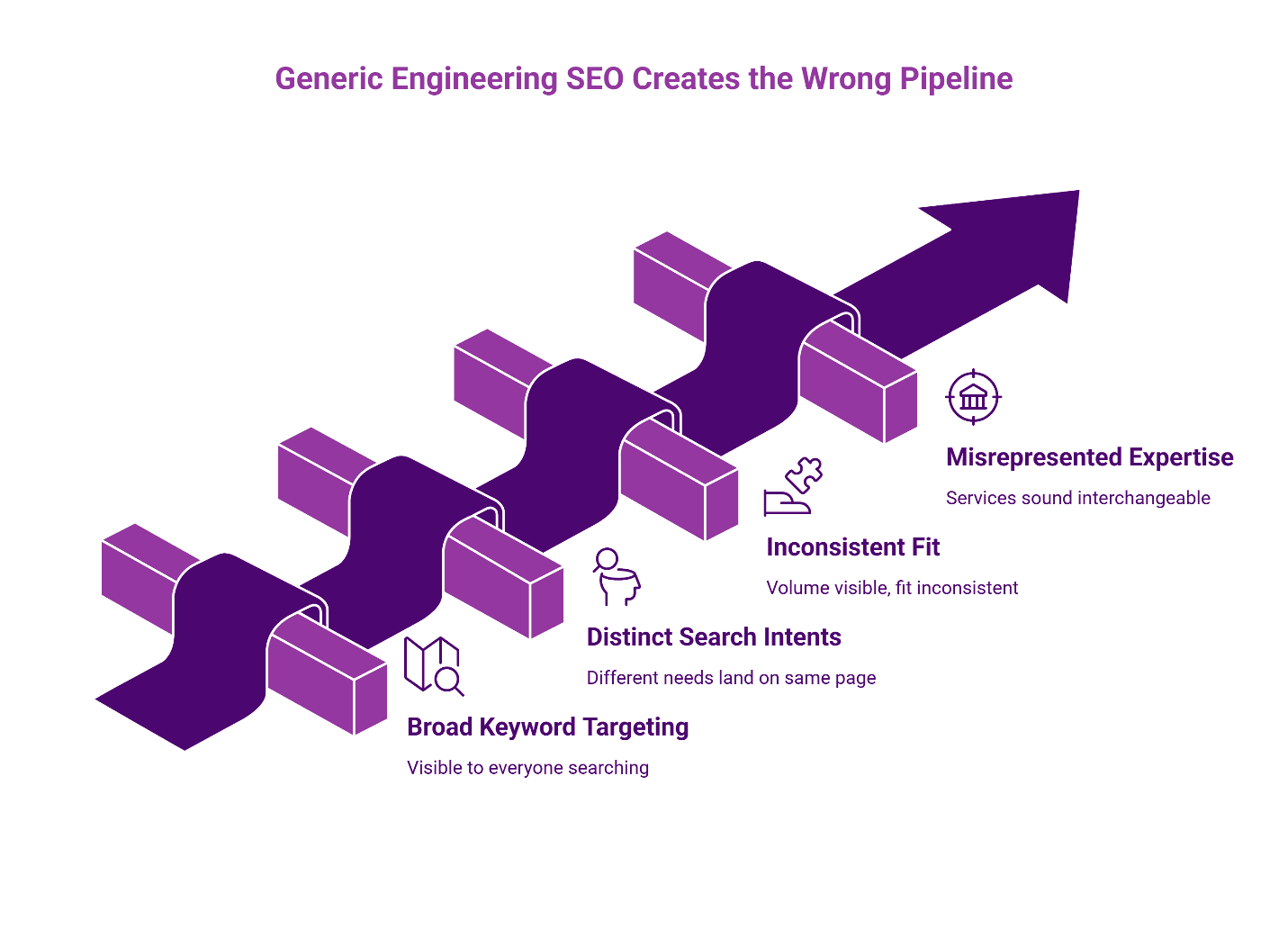 Generic engineering SEO creates the wrong pipeline by attracting broad, low-fit demand.